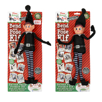 Christmas Elves Behaving Badly Boy Girl Black Naughty Elf Bendable Plush Toy