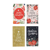 24 Pack Mini Christmas Greeting Cards Gift Tags Small Xmas Card Set Assorted