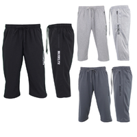 FIL Men's 3/4 Knee Length Shorts w Zip Pockets Casual Gym Sport Jogging