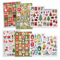 164 Christmas Stickers 2 Pack 3D Puffy Flat Glitter Edge Xmas Card Craft Decor