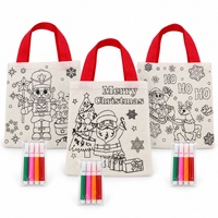 3 Pack Christmas Colour Your Own Treat Bags Kids Craft with Markers