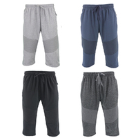 FIL Men's 3/4 Long Shorts w Zip Pockets Casual Gym Jogging