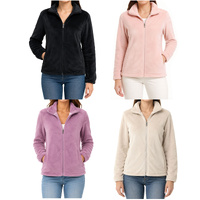 FIL Womens Plush Fleece Jacket Full Zip Warm Winter Coat with Pockets