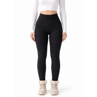FIL Women's Thermal Leggings Fleece Lined High Waisted Ribbed Seamless Warm