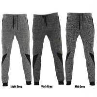 FIL Men's Skinny Jogger Gym Track Pants Zip Pockets Cuff Marle Sweat Pants