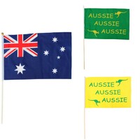 2x Australian Flag Team Supporter Aussie Yellow Green Australia Day 45x29cm
