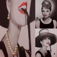 Canvas Print Mounted on Frame Audrey Hepburnw Jewels Ready to Hang Art 40x30cm