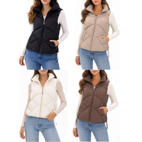 FIL Womens Puffer Vest Sleeveless Jacket Quilted Padded Gilet Zip Up Pockets