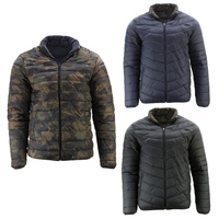 FIL Men's Reversible Camo Puffer Jacket Windproof Zip Pockets Puffy Winter Coat