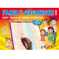Family Organiser - 2022 Rectangle Wall Calendar 13 Months by Bartel