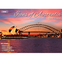 Icons of Australia - 2022 Rectangle Wall Calendar 13 Months by Bartel