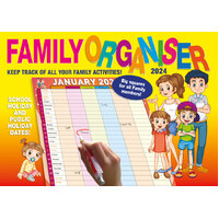 Family Organiser  - 2024 Rectangle Wall Calendar 13 Months by Bartel
