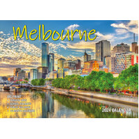 Melbourne - 2024 Rectangle Wall Calendar 13 Months by Bartel