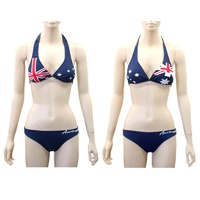 Women's Australia Beach Halter Bikini Swimwear Swimsuit Australian Flag Navy B