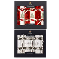Tom Smith 6 Christmas Crackers Bon Bons 20cm Red White Xmas Table Party