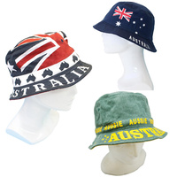 Australia Day Bucket Hat Cotton Australian Flag Brim Cricket Souvenir