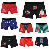 Men's Christmas Underwear Novelty Funny Cheeky Boxer Shorts Briefs Undies