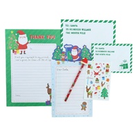 Letter to Santa Kit with Stickers Envelopes & Pencil - Christmas Writing Set