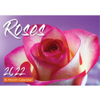 Roses- 2022 Rectangle Wall Calendar 16 Months by Art Wrap