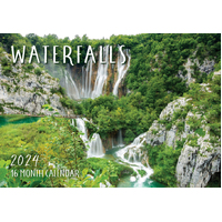 Waterfalls - 2024 Rectangle Wall Calendar 16 Months by Design Group