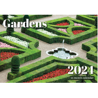 Gardens - 2024 Rectangle Wall Calendar 16 Months by Design Group