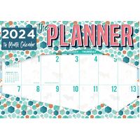 Planner - 2024 Rectangle Wall Calendar 16 Months by Design Group