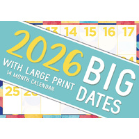 Big Dates - 2026 Rectangle Wall Calendar 16 Months by Design Group