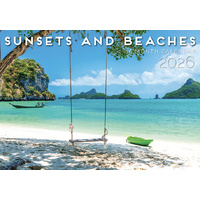 Sunsets And Beaches - 2026 Rectangle Wall Calendar 16 Months by Design Group