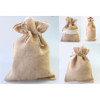 Hessian Gift Bags Pouch w Lace Wedding Party Favours Christmas S M L / Bottle