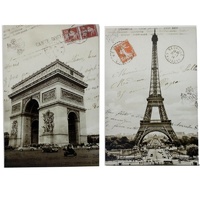 Large Canvas Print on Frame 90x60cm - Paris France Eiffel Tower Arc de Triomphe