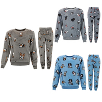FIL Kids Plush 2pc Set Pyjama Loungewear Fleece Pajamas PJs Sleepwear w Prints
