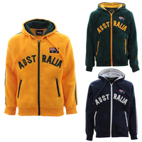 Kids Zip-up Hoodie Jacket Jumper Australian Australia Day Souvenir -Green & Gold