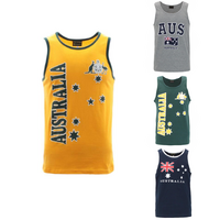 Mens Singlet T Shirt Australian Australia Souvenir Cotton - Flag