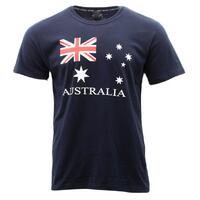 Adult T Shirt Australian Australia Day Souvenir 100% Cotton - Flag Navy