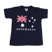 Kids Baby T Shirt Australian Australia Souvenir Cotton Sz 0-14 –  Flag Navy