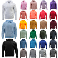 Adult Men's Unisex Basic Plain Hoodie Jumper Pullover Sweater Sweatshirt XS-5XL 