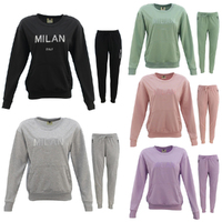 FIL Women's Tracksuit 2pc Set Loungewear Jumper Track Pants Embroidered - Milan