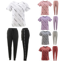 Women's 2pc Summer T-Shirt Track Pants Set Outfit Casual Loungewear - L'AMOUR