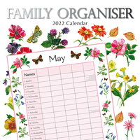 Floral Family Organiser - 2022 Square Wall Calendar 16 month by Gifted Stationery