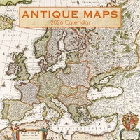 Antique Maps - 2026 Gifted Stationery Wall Calendar Vintage Cartography Art