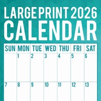 Large Print Calendar - 2026 Gifted Stationery Wall Calendar with Big Dates