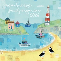 Sea Breeze Family Organiser - 2026 Gifted Stationery Wall Calendar Planner