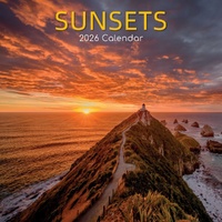 Sunsets - 2026 Gifted Stationery Wall Calendar Golden Horizons