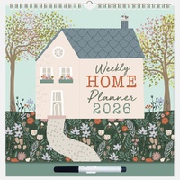2026 Weekly Home Planner - Wall Calendar Organiser w Dry Wipe Pen & Stickers