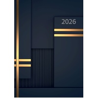 Gold Bars - 2026 Gifted Stationery A5 Padded Diary Planner Luxe Gold Effect
