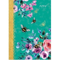 Queen Bee - 2026 Gifted Stationery A5 Padded Diary Planner Bee Illustration