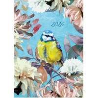 Symphony  2026 Gifted Stationery A5 Padded Diary Planner Bird and Floral Design