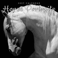 Horse Portraits - 2027 Gifted Stationery Wall Calendar Monthly Planner