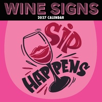 Wine Signs - 2027 Gifted Stationery Wall Calendar Monthly Planner