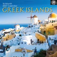 Greek Islands - 2027 Gifted Stationery Wall Calendar Monthly Planner